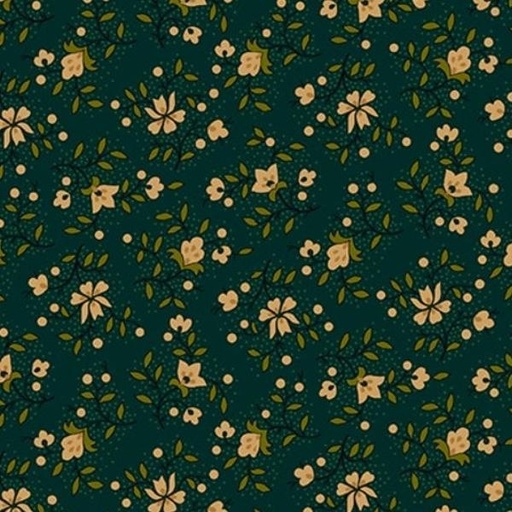 [HG-922-77] Quiet Grace Garden Glories Teal By Kim Diehl For Henry Glass