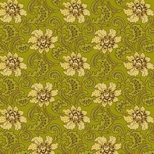 [HG-924-66] Quiet Grace Foulard Kiwi By Kim Diehl For Henry Glass