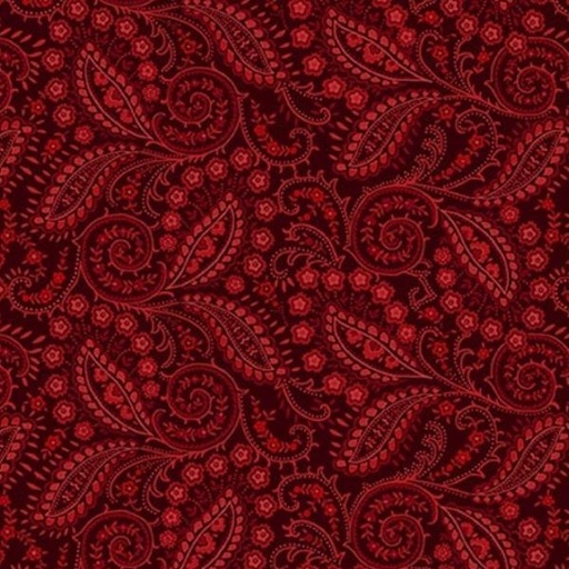 [HG-934-88] Quiet Grace Swirled Paisley Cranberry By Kim Diehl For Henry Glass 