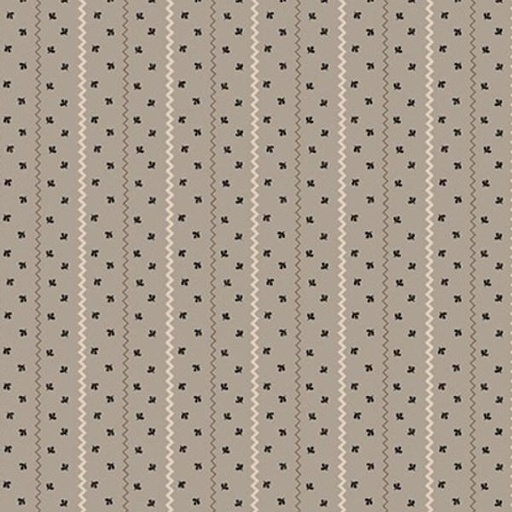 [HG-933-90] Quiet Grace Sprigged Stripe Gray By Kim Diehl For Henry Glass