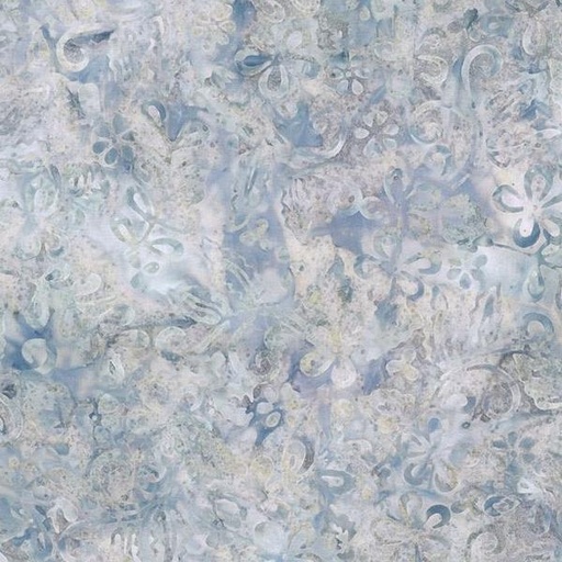 [WP-22278-940] Blue Smoke Batiks Plumeria Gray From Wilmington Batiks 