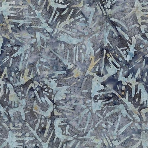 [WP-22279-492] Blue Smoke Batiks Banana Leaf Blue/Gray From Wilmington Batiks 