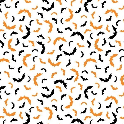 [EES-MAS9210-JO] Celebration Bats Black/Orange By Kimberbell For Maywood Studio