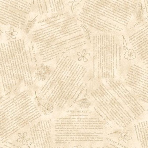 [MB-650856-BEIGE] Botanical Journal Journal Pages Beige by Smithsonian Institution for Marcus Fabrics 