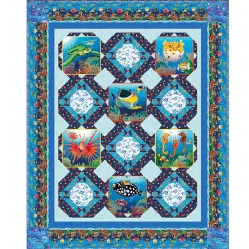 [PP-CoralReefQuilt] Coral Reef Block Quilt Kit From Studio E