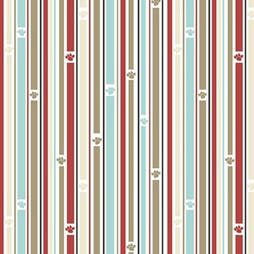 [SEF-7454-04] Paw-Sitively Awesome Stripe By Sweet Cee Creative For Studio E Fabrics 