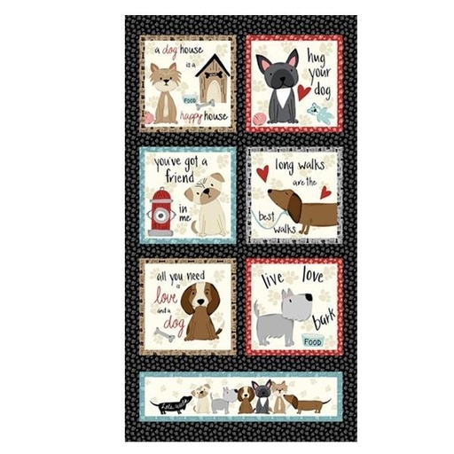 [SEF-7455P-99] Paw-Sitively Awesome Block Panel By Sweet Cee Creation For Studio E Fabrics 