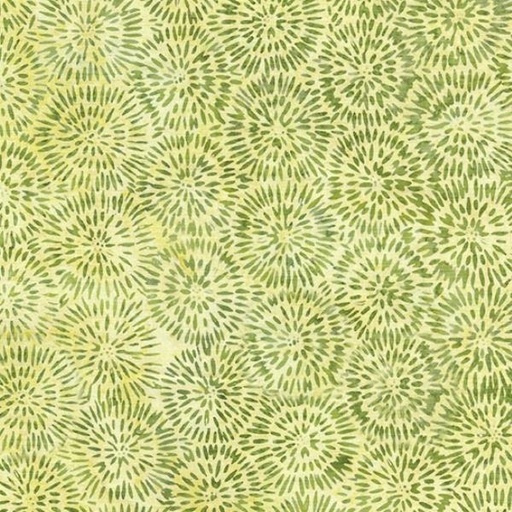 [IB-11232-6605] Earthly Greens Batiks Dandelion Petals Green Celery From Island Batik