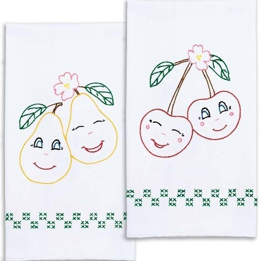 [JD-320-757] Pear And Cherries Decorative Hand Towels From Jack Dempsey Inc