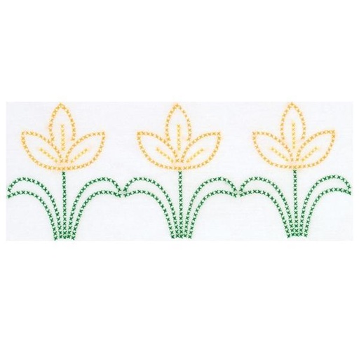 [JD-1600-728] Tulips Perle Edge Pillowcases Cross-Stitch Kit By Jack Dempsey Inc