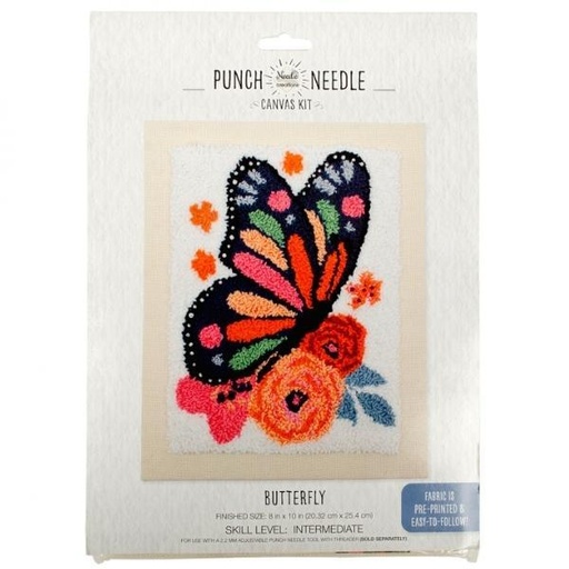 [NC-PNNDCNV-BTFY] Butterfly Punch Needle Canvas Kit