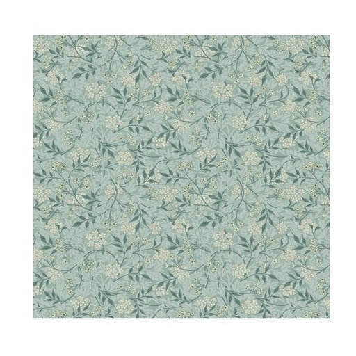 [FR-PWWM059.AQUA] Morris & Co Jasmine Aqua By The Original Morris & Co For Free Spirit Fabrics 