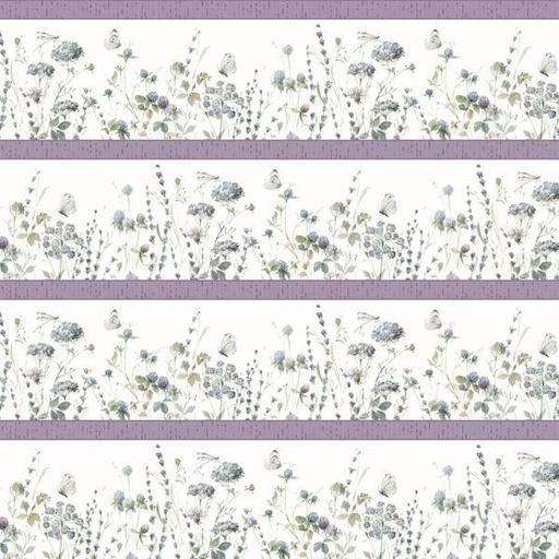 [WP-17816-167] Au Naturel Floral Repeating Stripe By Lisa Audit For Wilmington Prints 