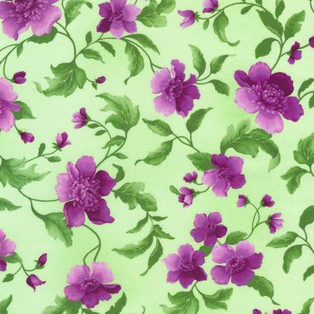 [KAF-21945-7] Flowerhouse: Camille Florals on Green from Robert Kaufman