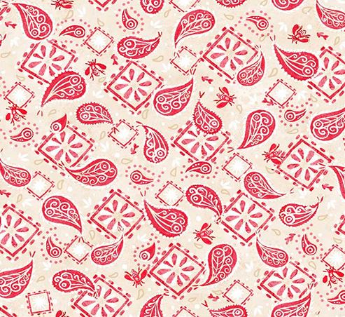 [PB-5278-ER] Barnyard Babies Ecru R Paisley