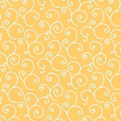 [MAY-MAS8243-S] Kimberbell Basics Scroll Yellow By Kimberbell For Maywood Studio 