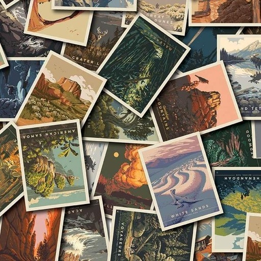 [RB-13290-MULTI] National Parks Postcard Toss By Anderson Design Group For Riley Blake Designs 