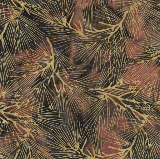 [IB-12233-9886] Fall Gatherings Pine Needles Red Brown from Island Batik