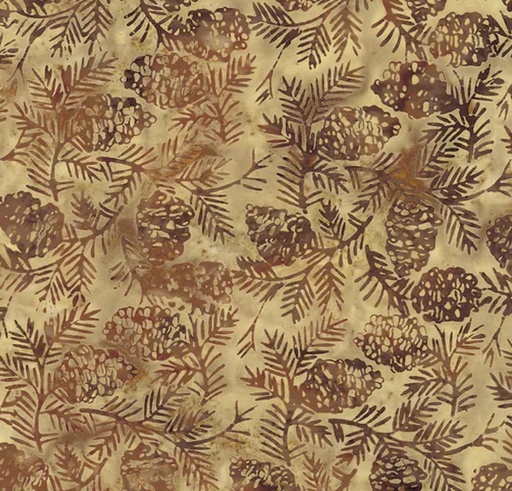 [IB-12233-4074] Fall Gatherings Pinecones and Boughs Brown from Island Batik