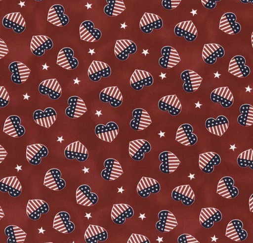 [WP-84477-314] Hearts Anthem Heart Toss Red from Wilmington Prints