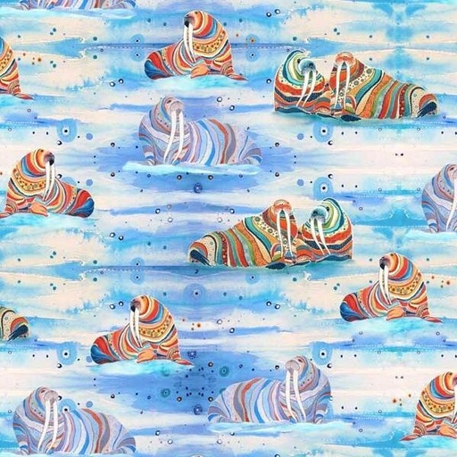 [PB-5483-B] Wild Waters Wild Walrus By Dawn Gerety For P&B Textiles 