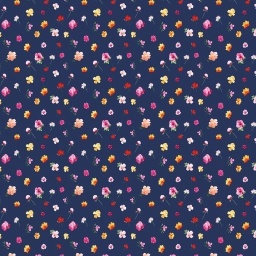 [COW-4097-53] Flourish Ditsy Floral Navy Blue By Heatherlee Chan For Clothworks 