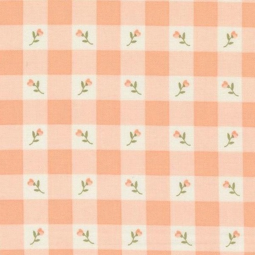 [MOD-31733-17] Flower Girl Picnic Plaid Flower Peachy By My Sew Quilty Life For Moda Fabrics 