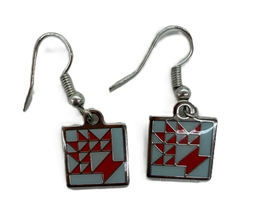 [PP-RedBasketEar] Red Basket Earrings