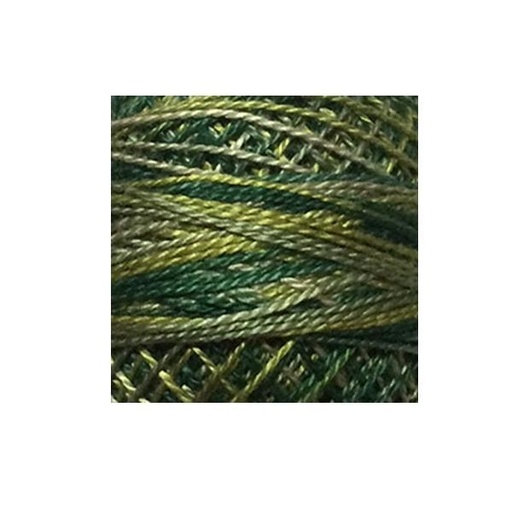 [VI-PC8-M19] Valdani Variegated Perle Cotton Ball, Olive Size 8 