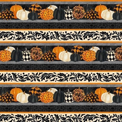 [NOR-27083-99] Hallow'S Eve Spooky Stripe By Cerrito Creek Studio For Northcott Fabrics