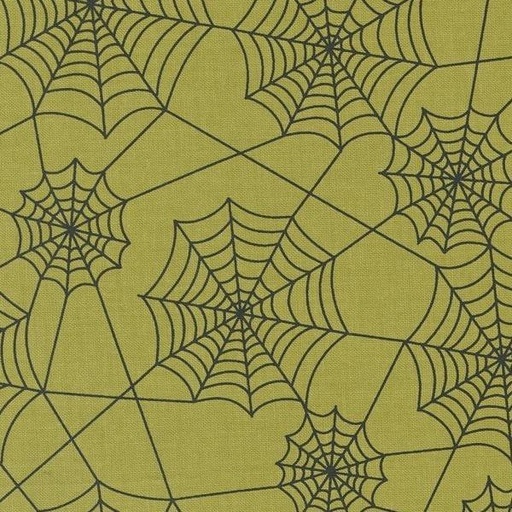 [MOD-5213-17] Hey Boo Novelty Spider Webs Witchy Green By Lella Boutique For Moda Fabrics