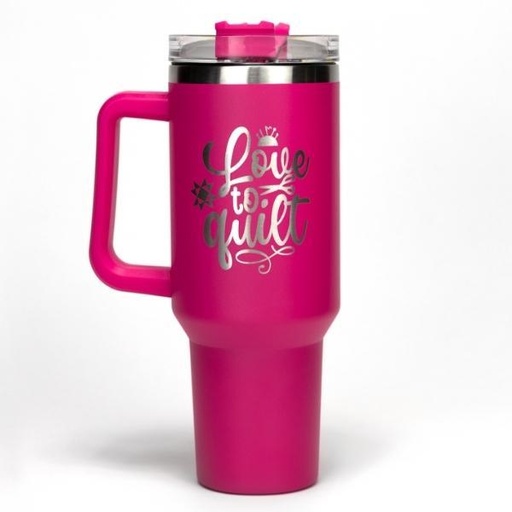 [LAL-T400] Love To Quilt Pink Stainless Steel 40Oz Tumbler