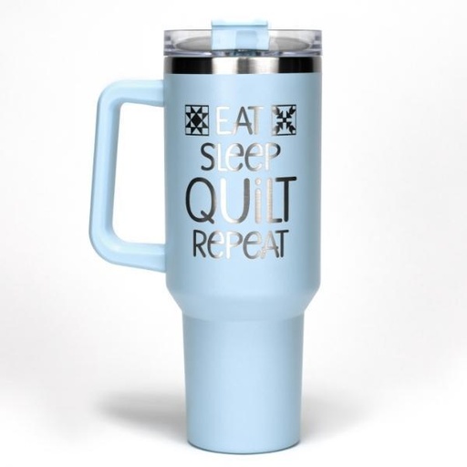 [LAL-T401] Eat Sleep Quilt Repeat Blue Stainless Steel 40Oz Tumbler