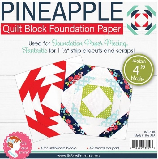 [ISE-7004] Pineapple Quilt Block Foundation Papers, 4In, From It'S Sew Emma