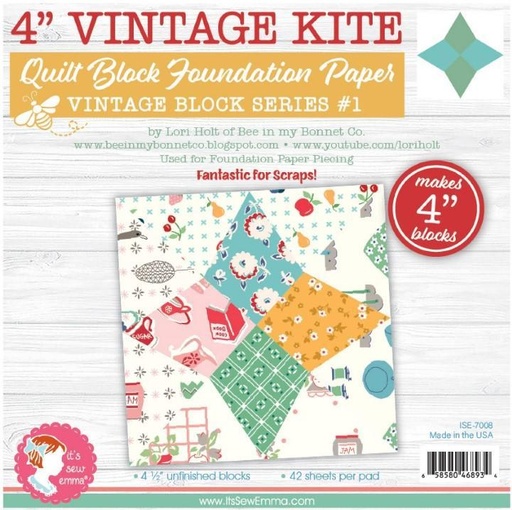 [ISE-7008] Vintage Kite Quilt Block Foundation Papers, 4In, From It'S Sew Emma