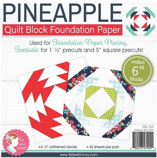 [ISE-754] Pineapple Quilt Block Foundation Papers, 6In, From It'S Sew Emma