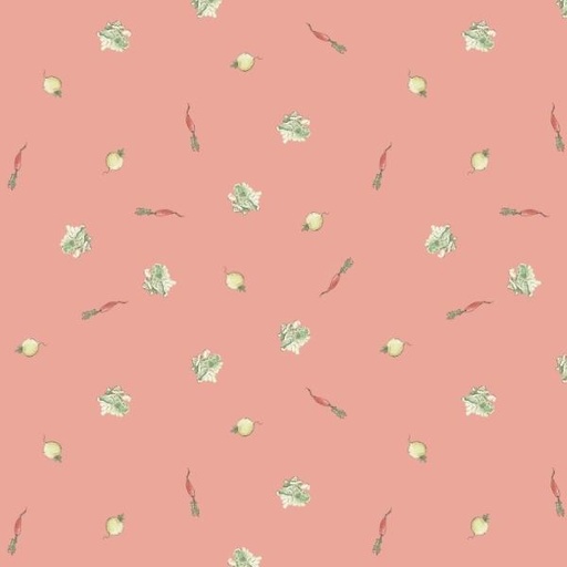 [RB-14703-CRL] The Tale Of Peter Rabbit Veggies Coral By Beatrix Potter For Riley Blake Designs