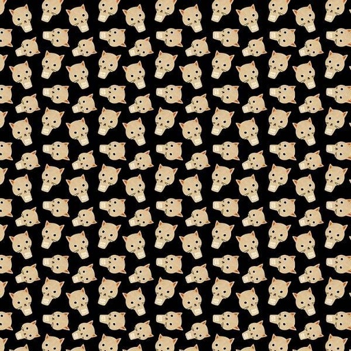 [DS-2851-JET] Meowloween Kitty Skulls Jet From Dear Stella