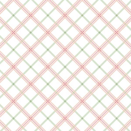 [MAY-8262-PG] Kimberbell Basics Plaid Green & Pink By Kimberbell For Maywood Studio