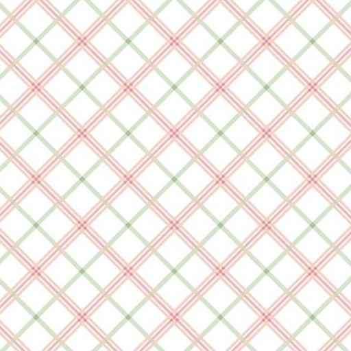 [MAY-8262-PG] Kimberbell Basics Plaid Green & Pink By Kimberbell For Maywood Studio