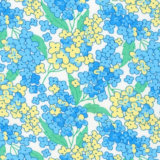 [KAF-22077-4] Flowerhouse: At The Cottage Cottage Florals Blue By Debbie Beaves For Robert Kaufman Fabircs