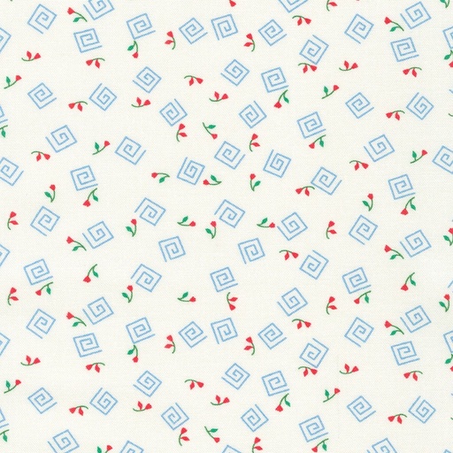 [KAF-22080-4] Flowerhouse: At The Cottage Spiral Blue By Debbie Beaves For Robert Kaufman Fabrics