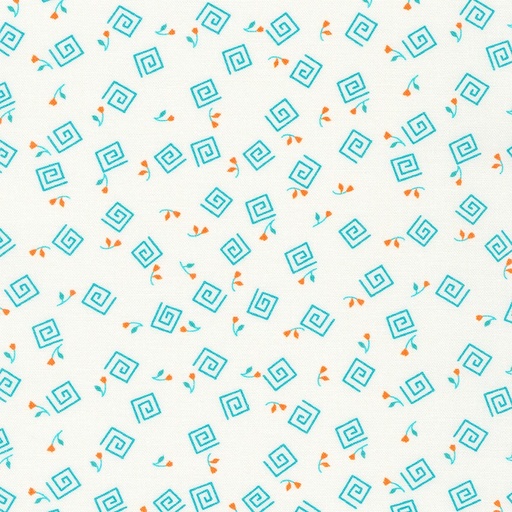 [KAF-22080-213] Flowerhouse: At The Cottage Spiral Teal By Debbie Beaves For Robert Kaufman Fabrics