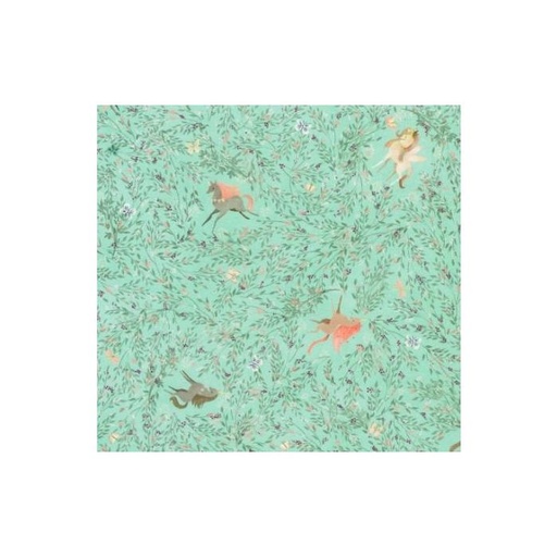 [KAF-22416-241] Unicorn Meadow Unicorn Floral Seafoam By Sanja Rescek For Robert Kaufman Fabrics 