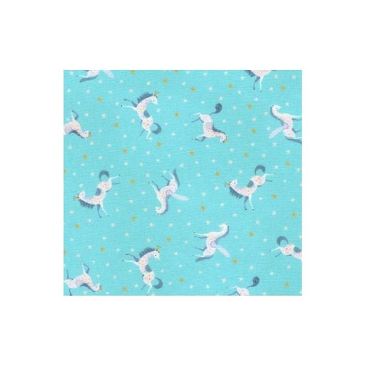 [KAF-22417-63] Unicorn Meadow Tossed Unicorns Sky By Sanja Rescek For Robert Kaufman Fabrics 