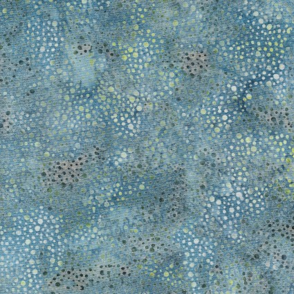 [IB-12237-9513] Heavy Metal Batik Blue Shark Dots from Island Batik