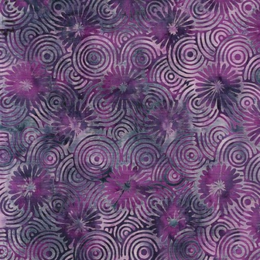 [IB-12231-9405] Heavy Metal Batik Optic Flower Lavender from Island Batik