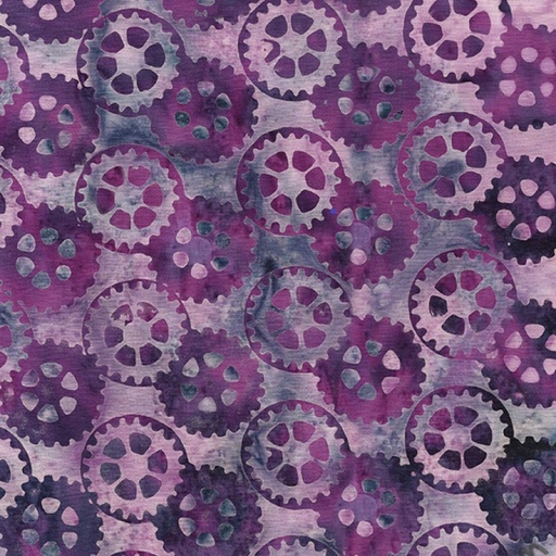 [IB-12232-3405] Heavy Metal Batik Gears Lavender from Island Batik