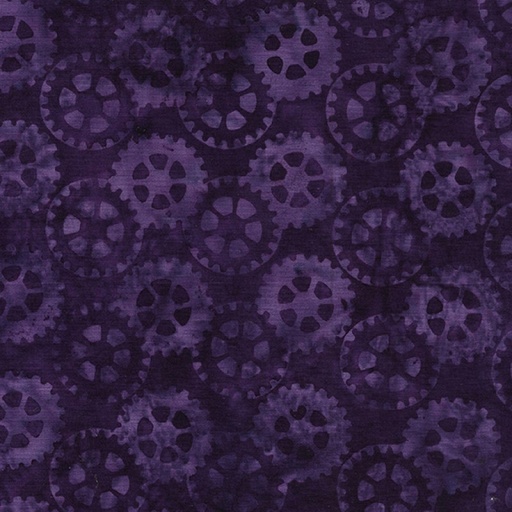 [IB-12232-3460] Heavy Metal Batik Gears Purple from Island Batik