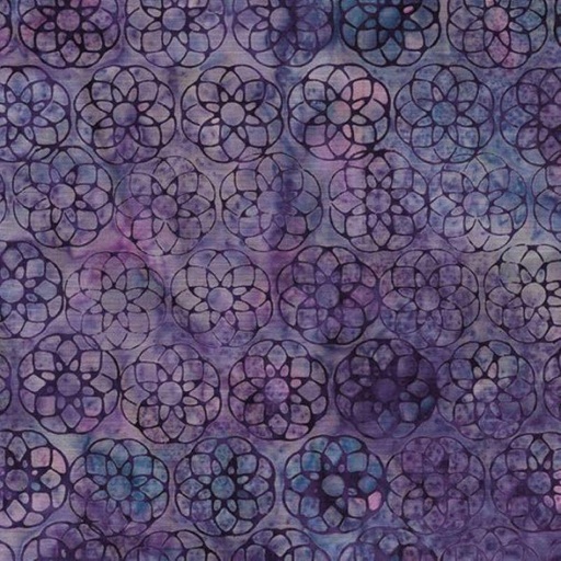 [IB-12232-5425] Heavy Metal Batik Geometric Flower Heather from Island Batik